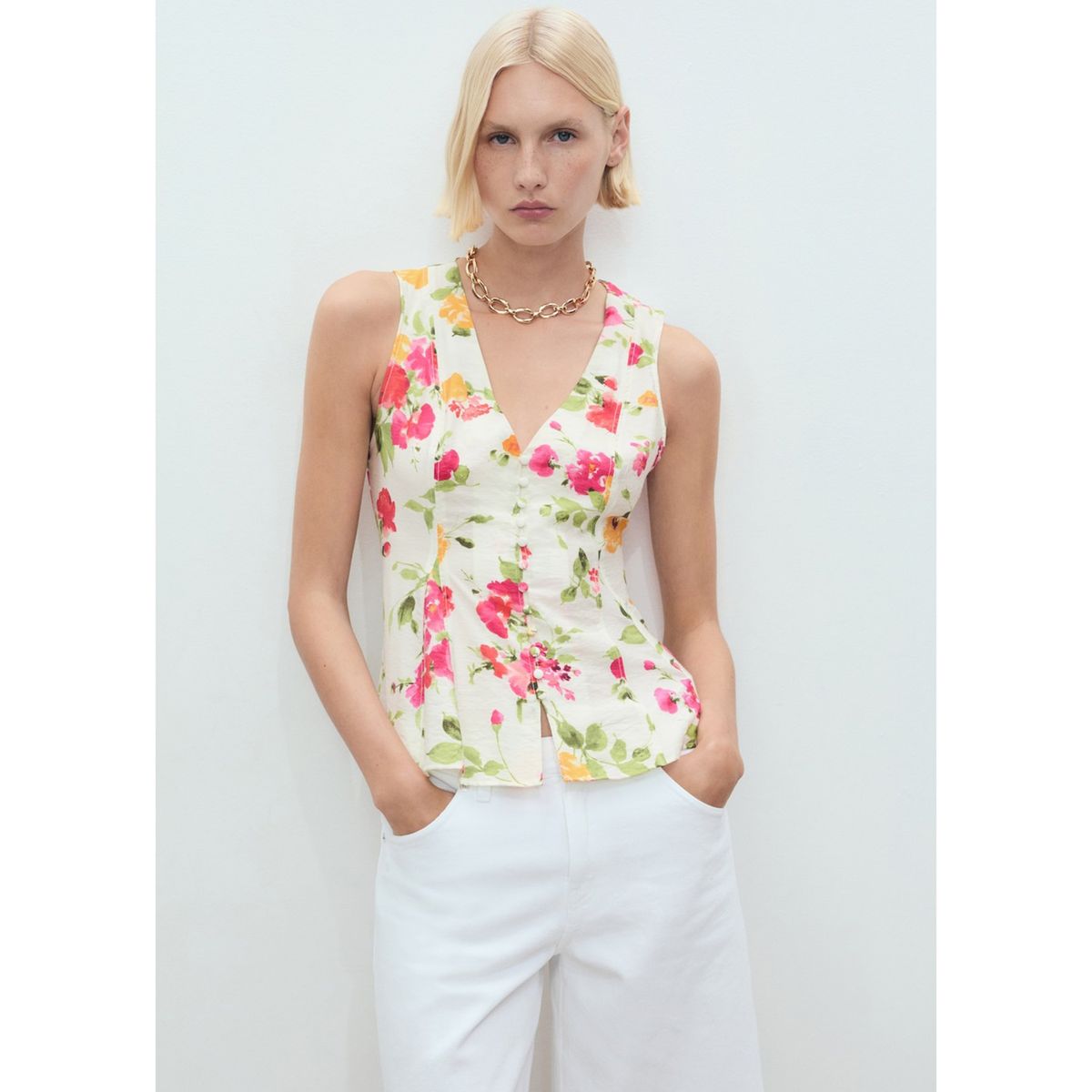 MANGO - Blusa Casual Mujer Mango