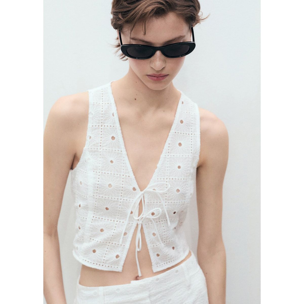 MANGO - Chaleco 100% Algodón Mujer Mango