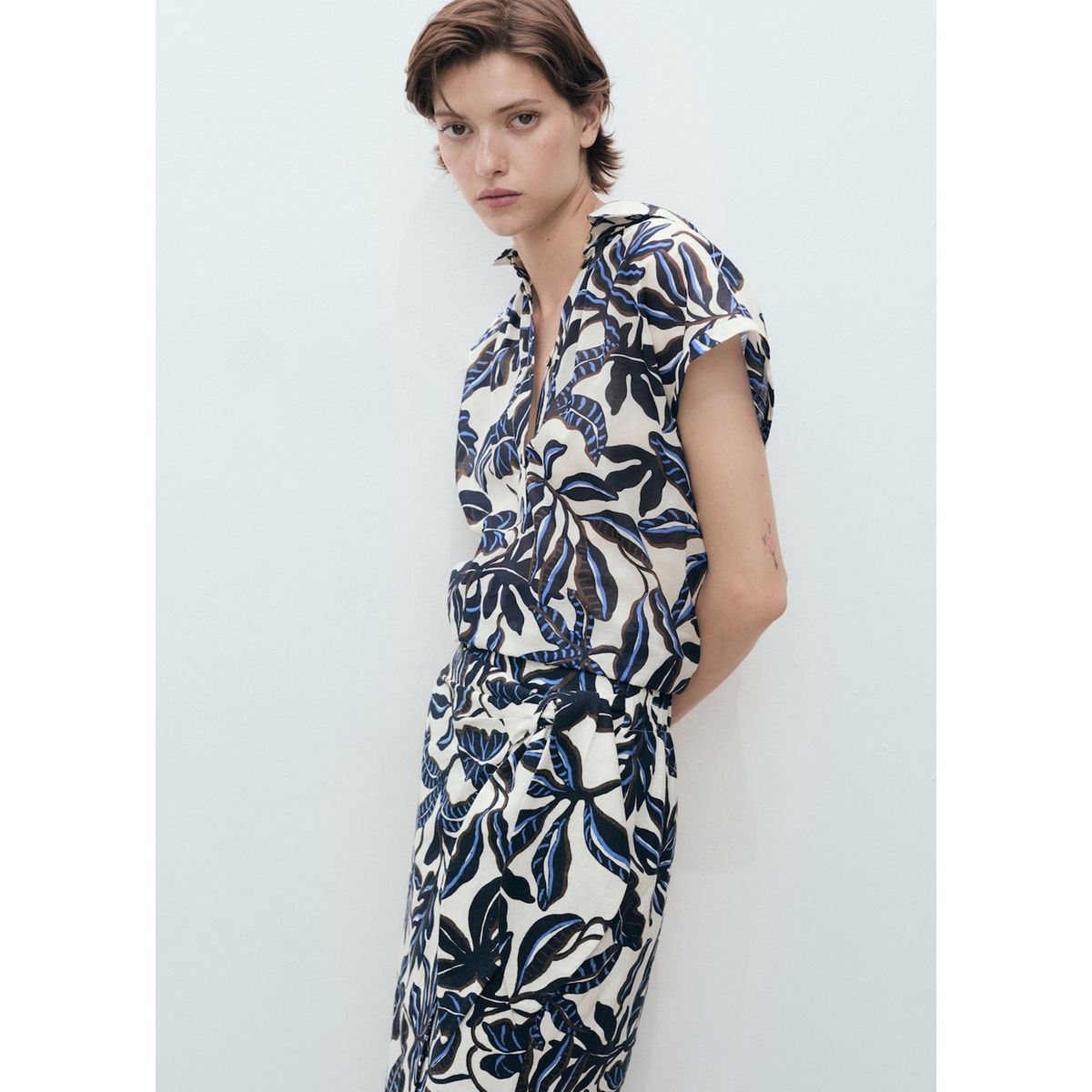 MANGO - Blusa 100% Algodón Mujer Mango