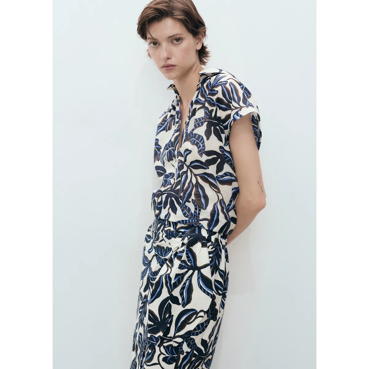 MANGO - Blusa 100% Algodón Mujer Mango