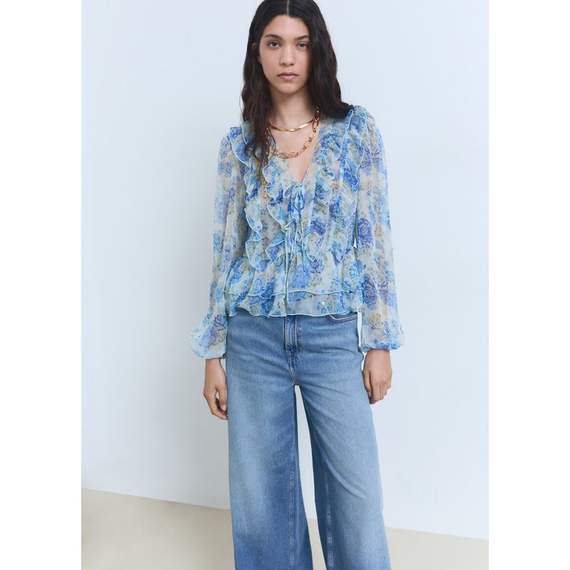 MANGO - Blusa Casual Mujer Mango