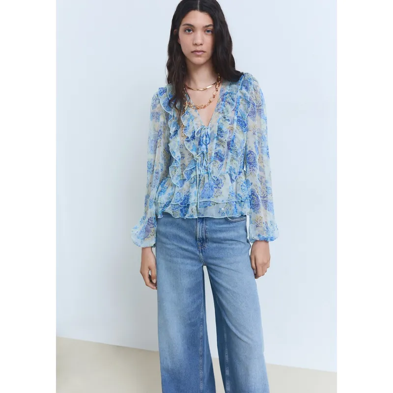 MANGO - Blusa Casual Mujer Mango