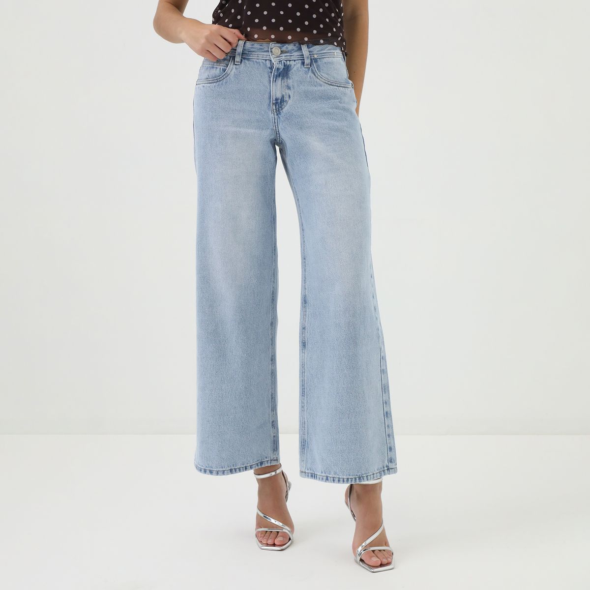 SYBILLA - Jean Wide Leg Tiro Bajo Mujer Sybilla