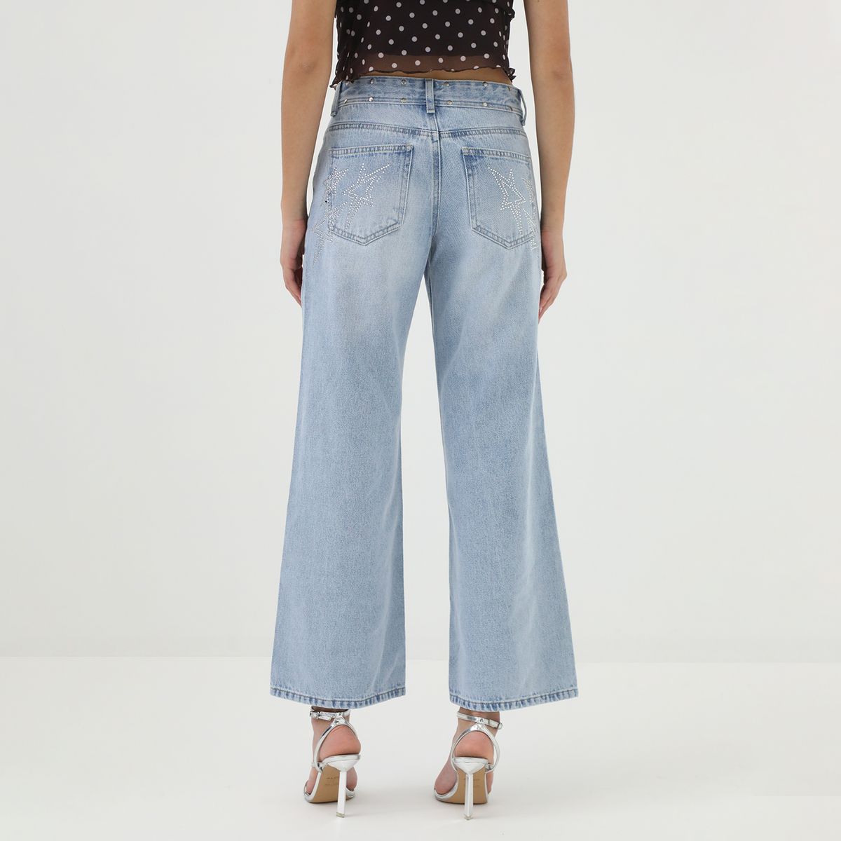 SYBILLA - Jean Wide Leg Tiro Bajo Mujer Sybilla