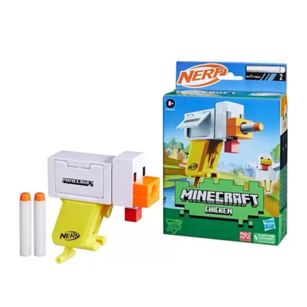 NERF - Lanzador Nerf Microshots Minecraft Palanca Recarga Surtido Incluye 1 Dardo