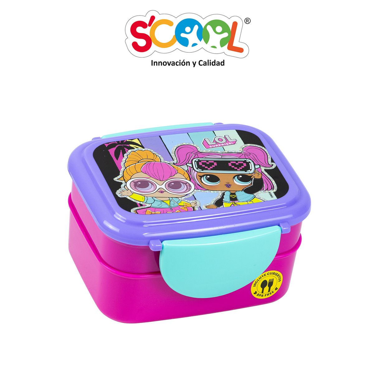 SCOOL - Taper Lonchera Con Cubiertos Lol