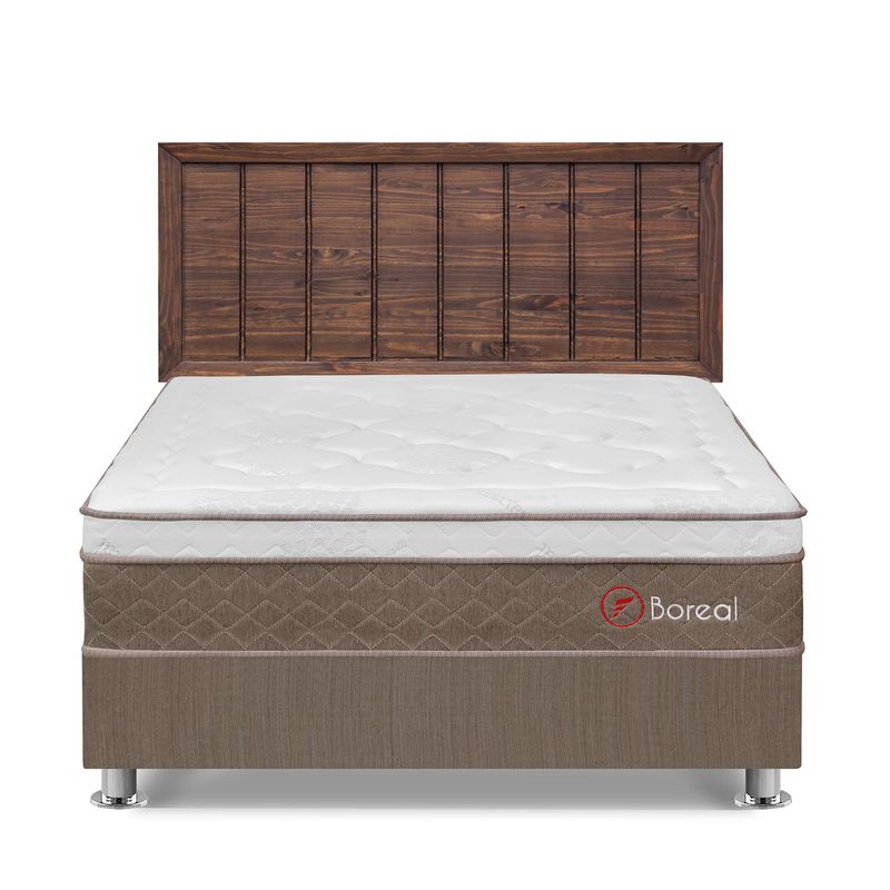 FORLI - Dormitorio Boreal Queen Marrón + Cabecera Catania Nogal