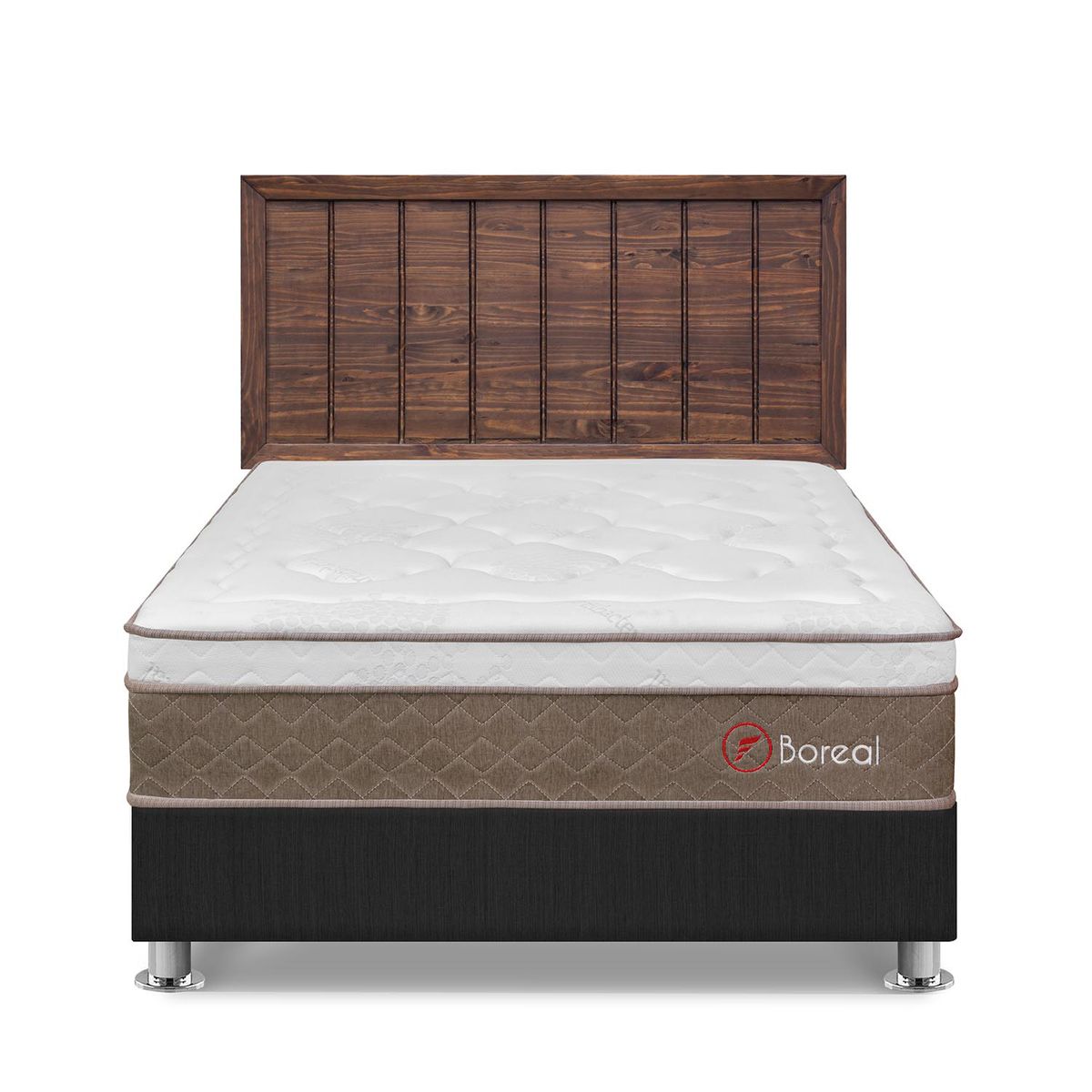 FORLI - Dormitorio Boreal 2 Plz Gris + Cabecera Catania Nogal