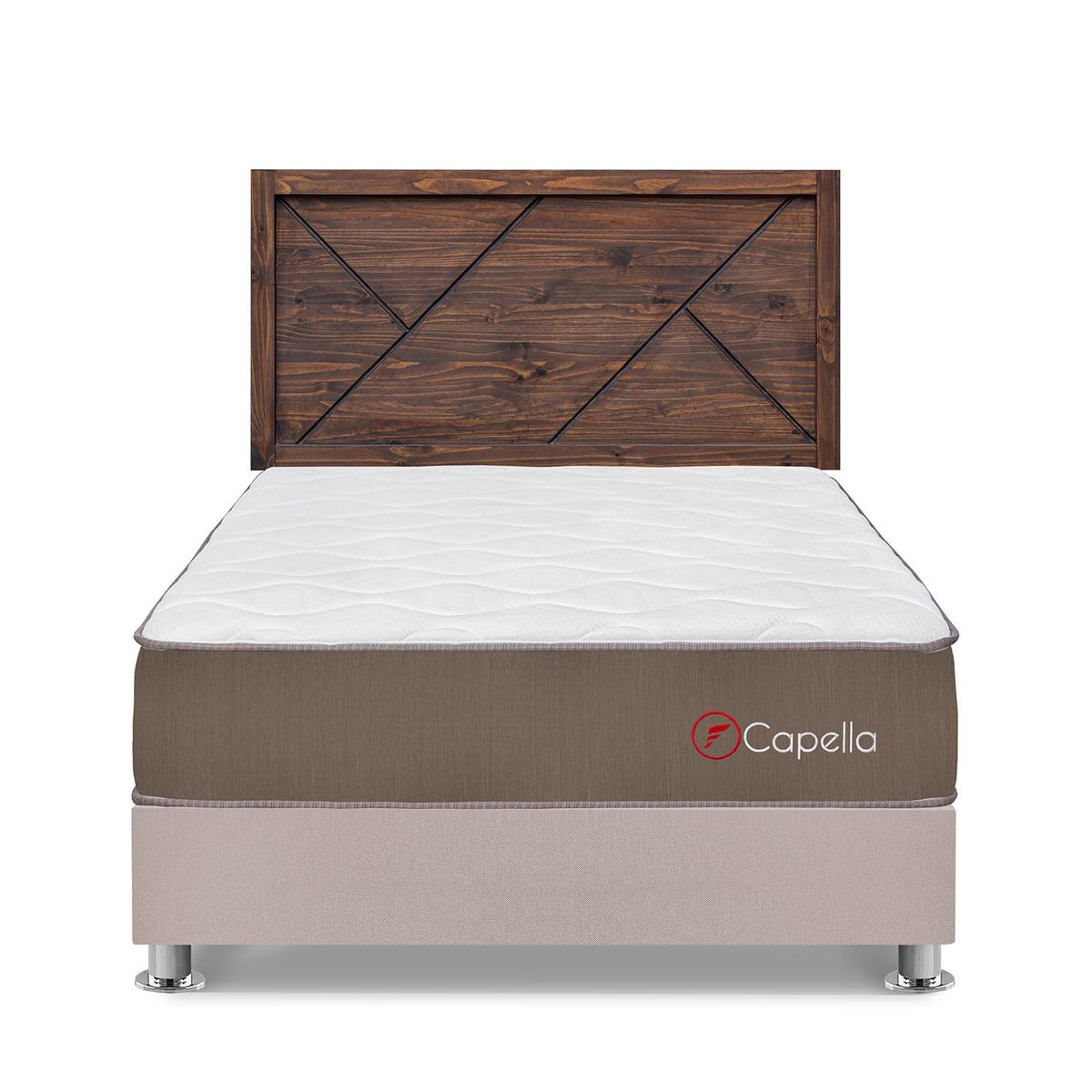 FORLI - Dormitorio Capella 2 Plz Beige+ Cabecera Florencia Nogal