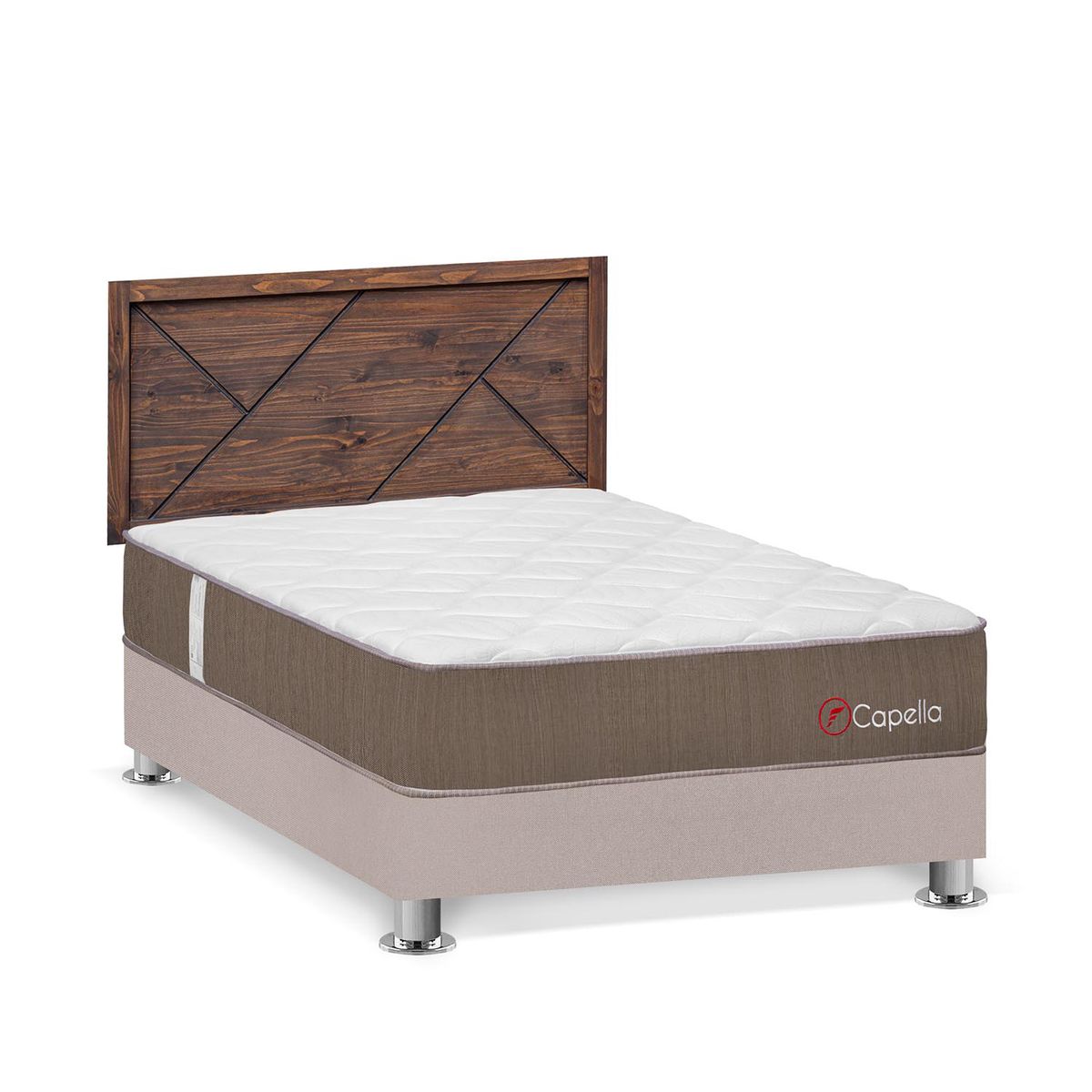 FORLI - Dormitorio Capella 2 Plz Beige+ Cabecera Florencia Nogal