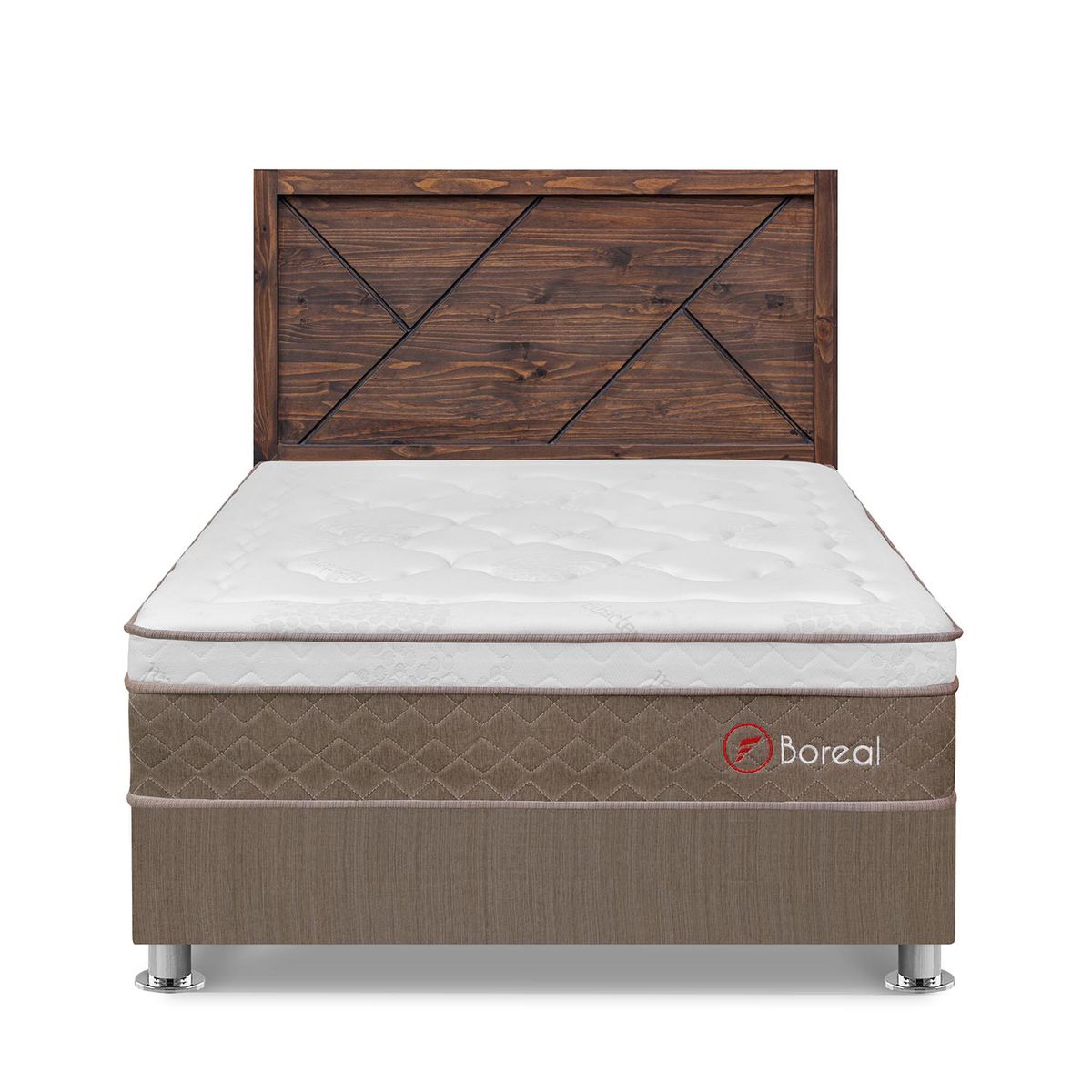 FORLI - Dormitorio Boreal 2 Plz Marrón + Cabecera Florencia Nogal