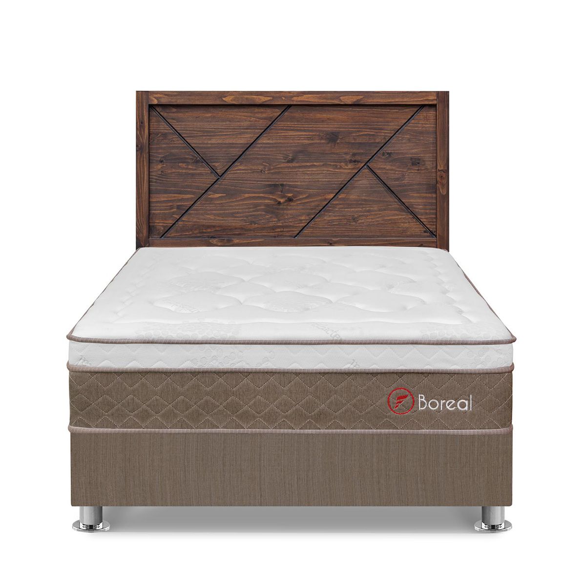 FORLI - Dormitorio Boreal 2 Plz Marrón + Cabecera Florencia Nogal