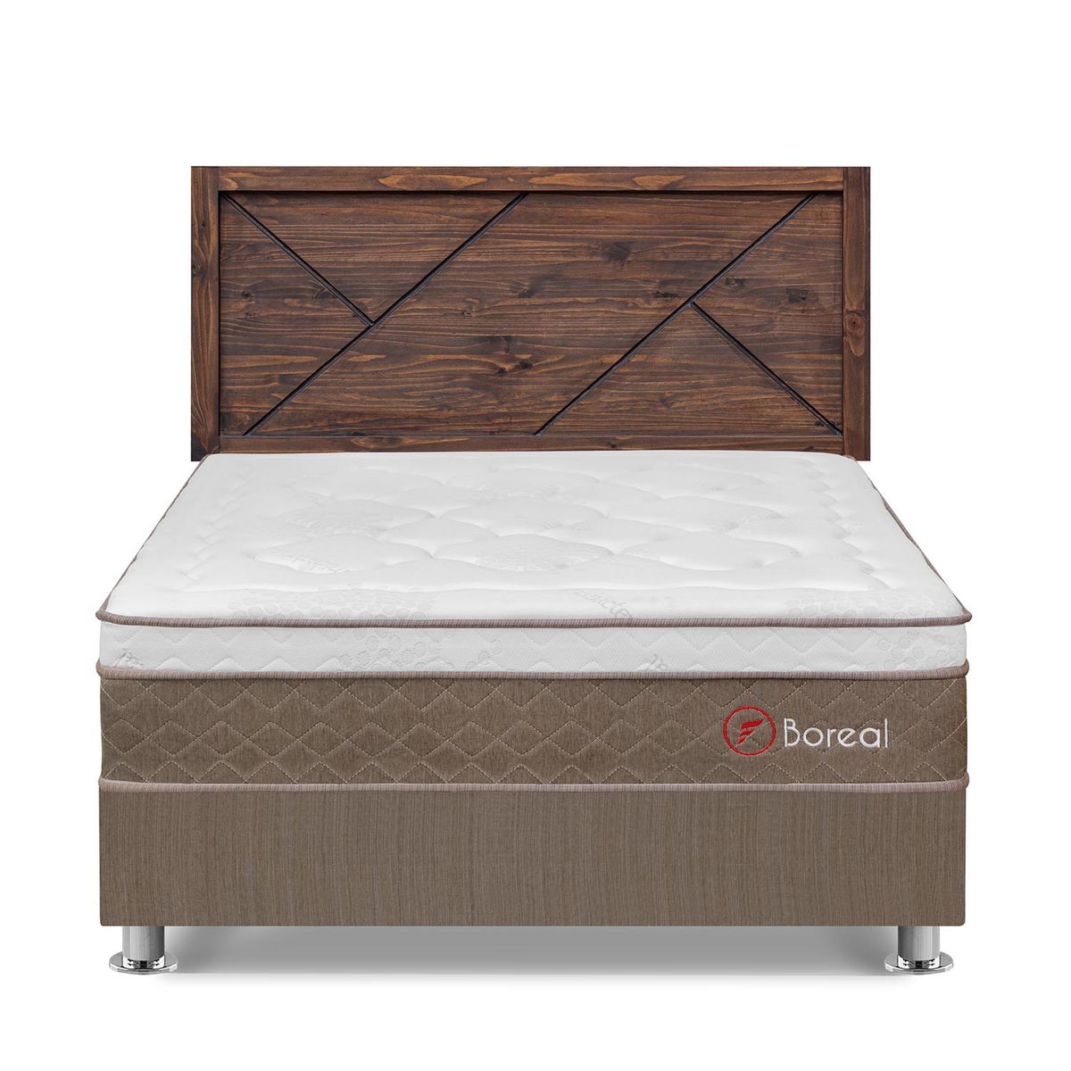 FORLI - Dormitorio Boreal Queen Marrón + Cabecera Florencia Nogal