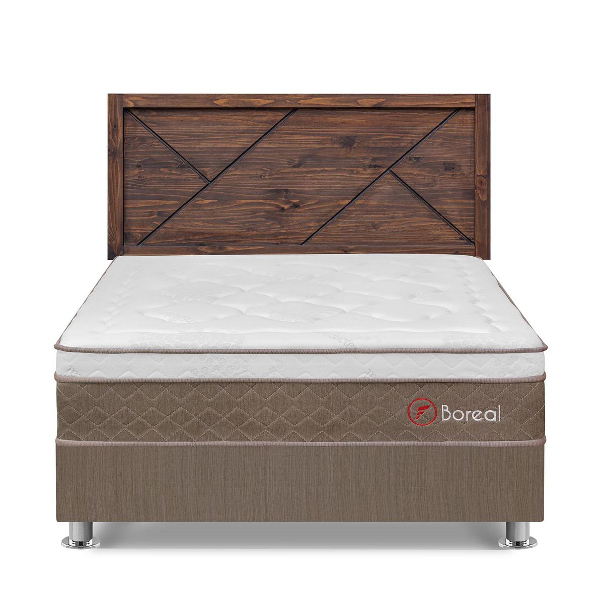 FORLI - Dormitorio Boreal Queen Marrón + Cabecera Florencia Nogal