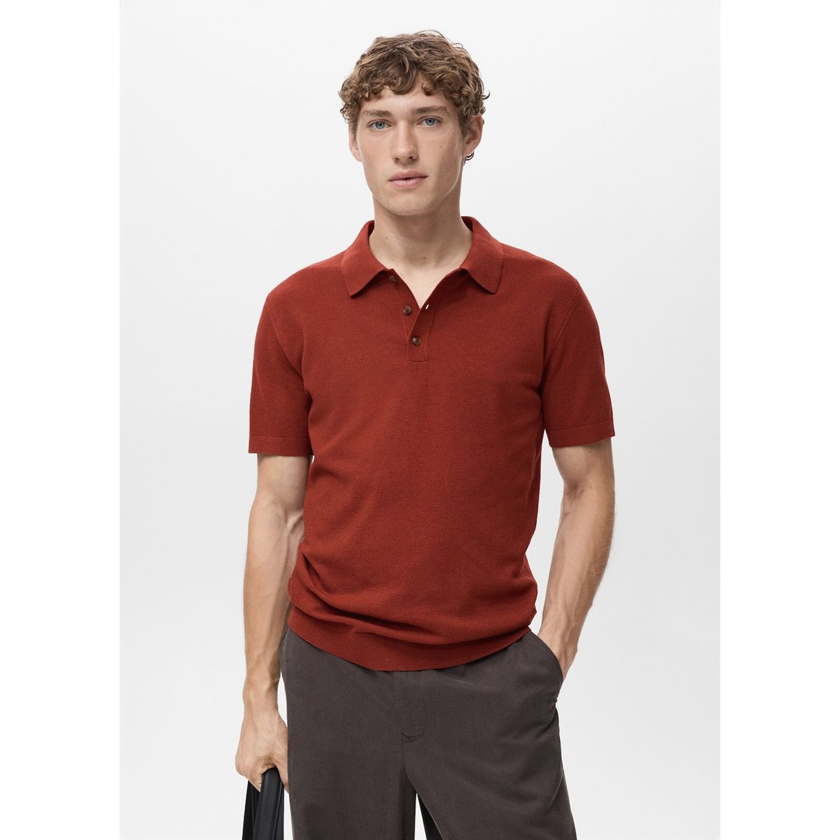 MANGO - Polo Casual Slim Fit Algodón Hombre Man
