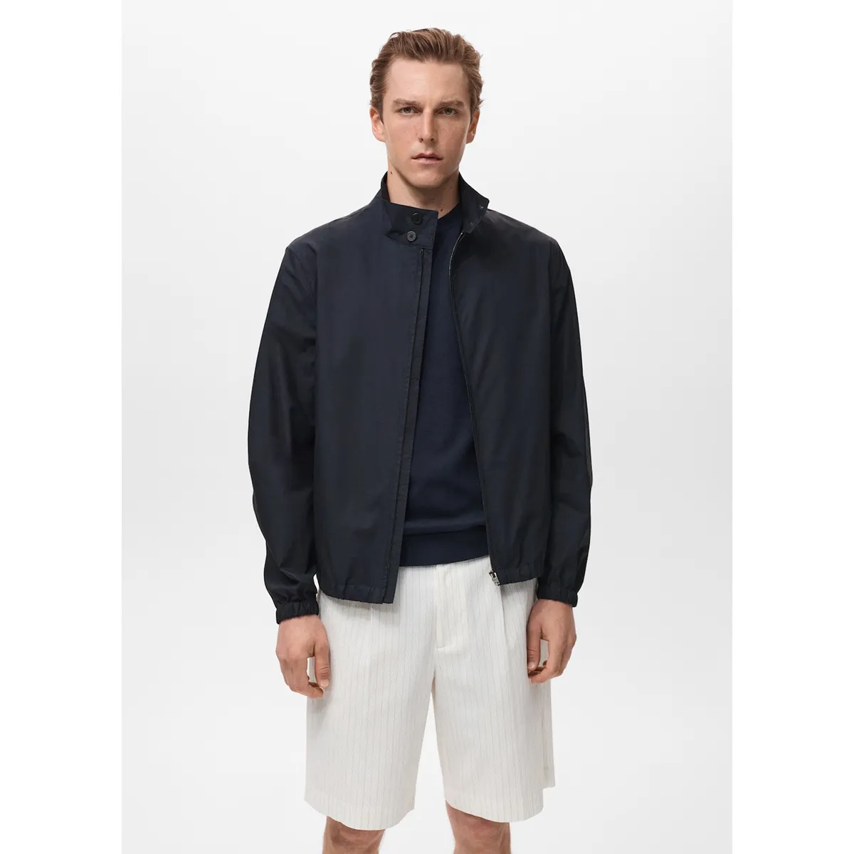 MANGO - Casaca Jon Algodón Cuello Botones