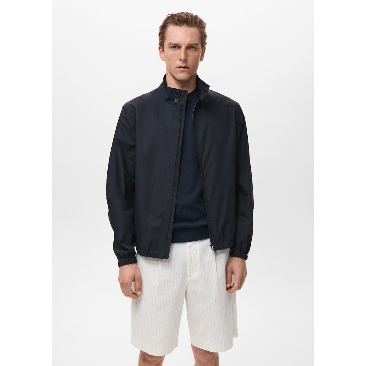 MANGO - Casaca Jon Algodón Cuello Botones