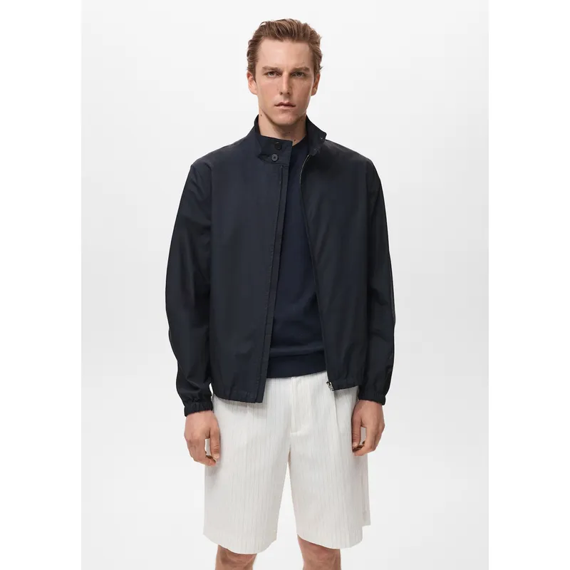 MANGO - Casaca Jon Algodón Cuello Botones