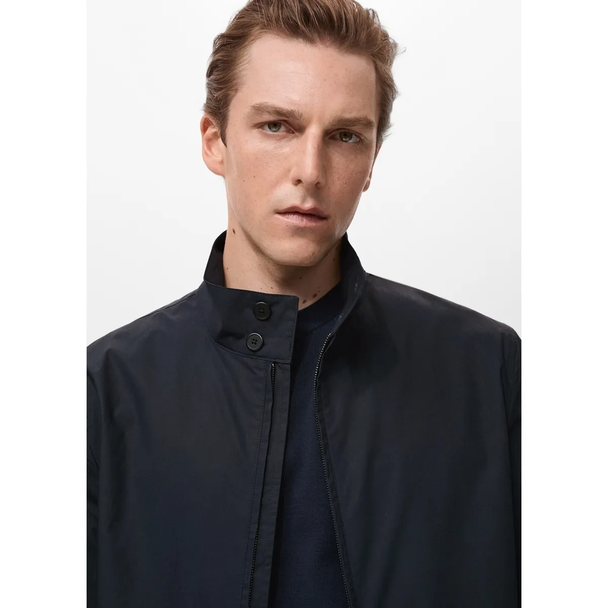 MANGO - Casaca Jon Algodón Cuello Botones