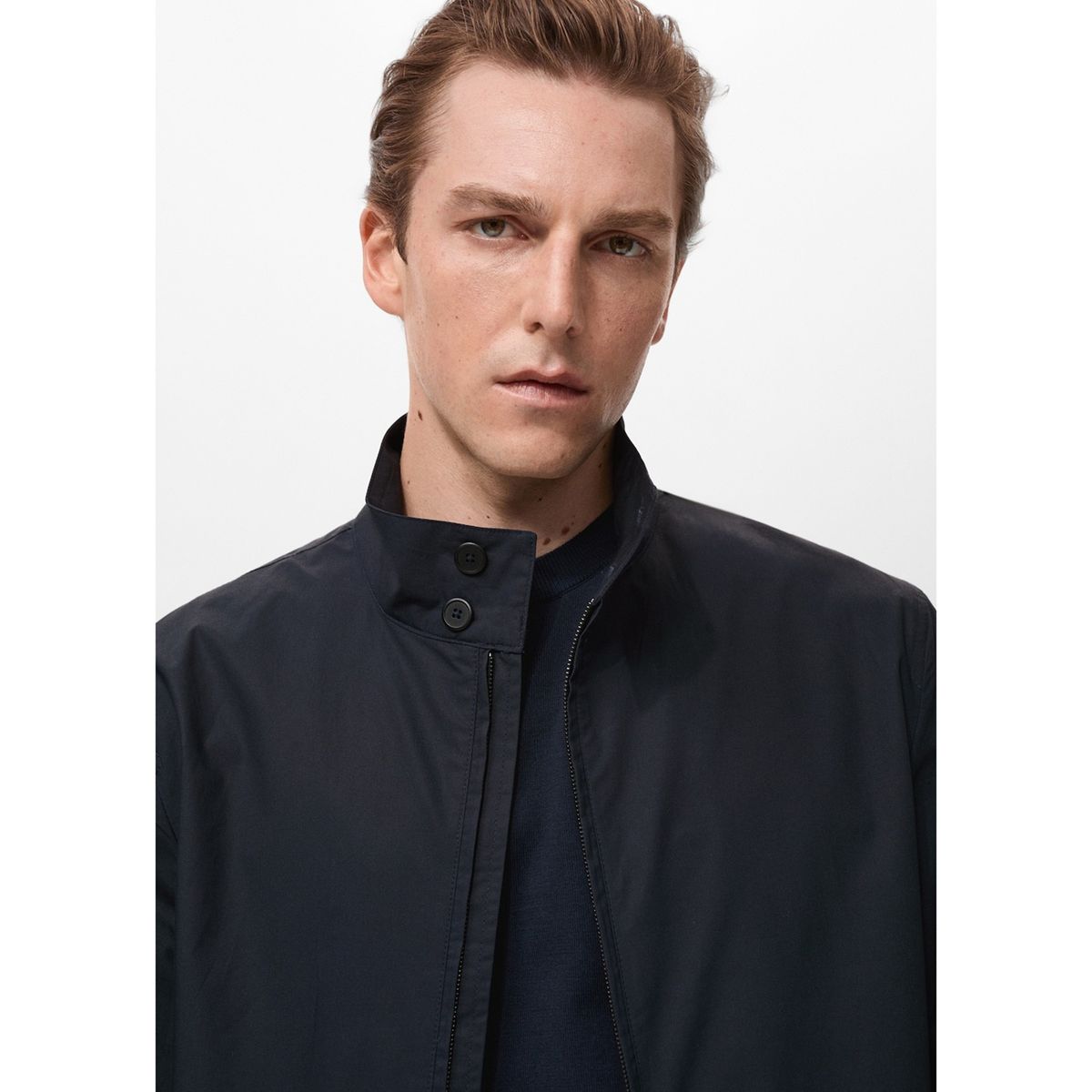 MANGO - Casaca Jon Algodón Cuello Botones