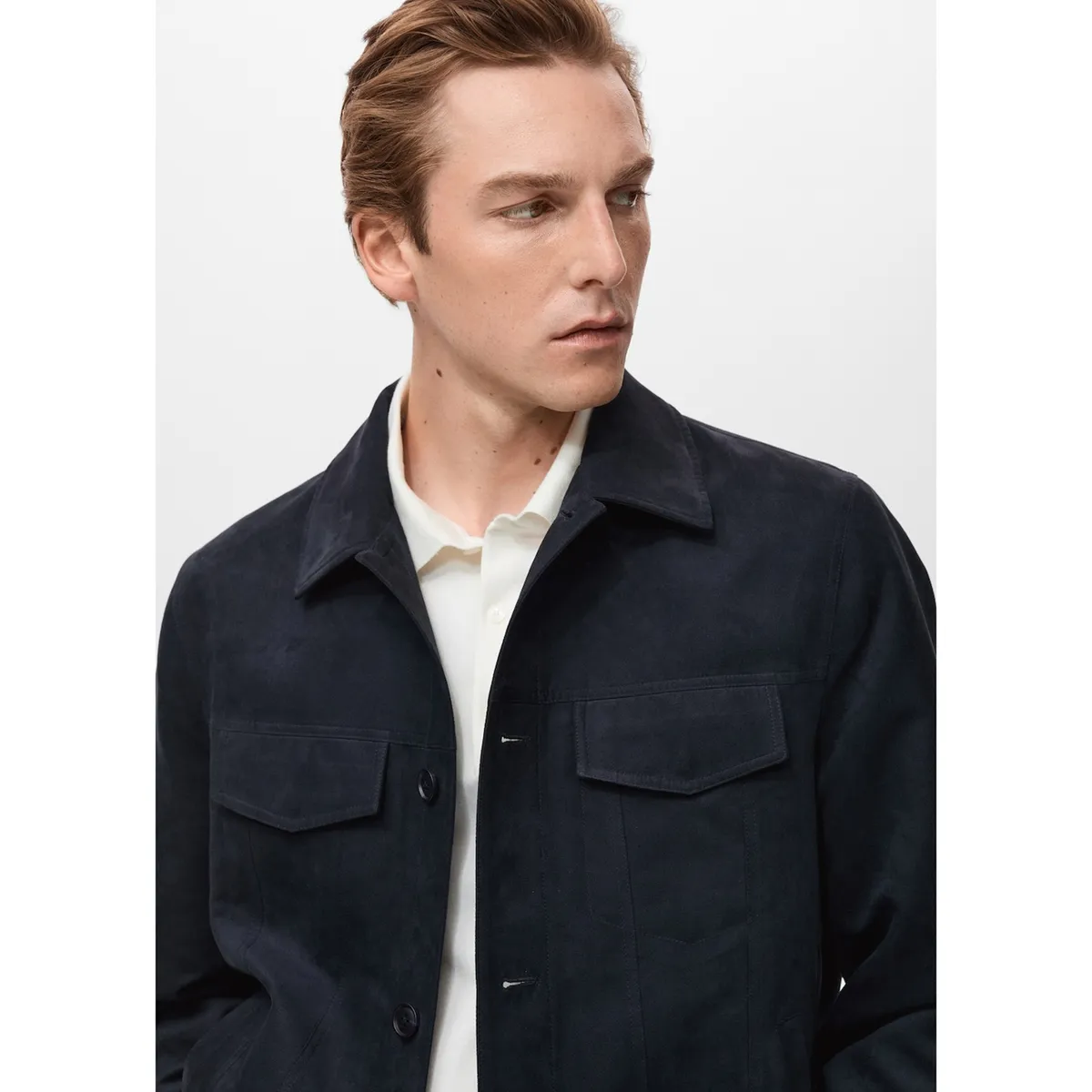 MANGO - Casaca  Efecto Piel Ante