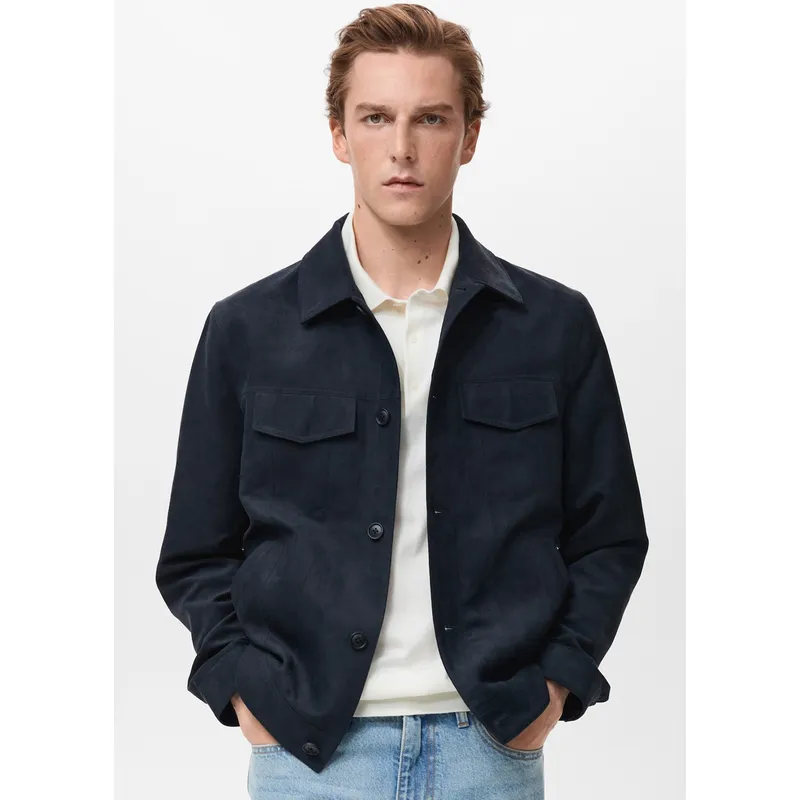 MANGO - Casaca  Efecto Piel Ante