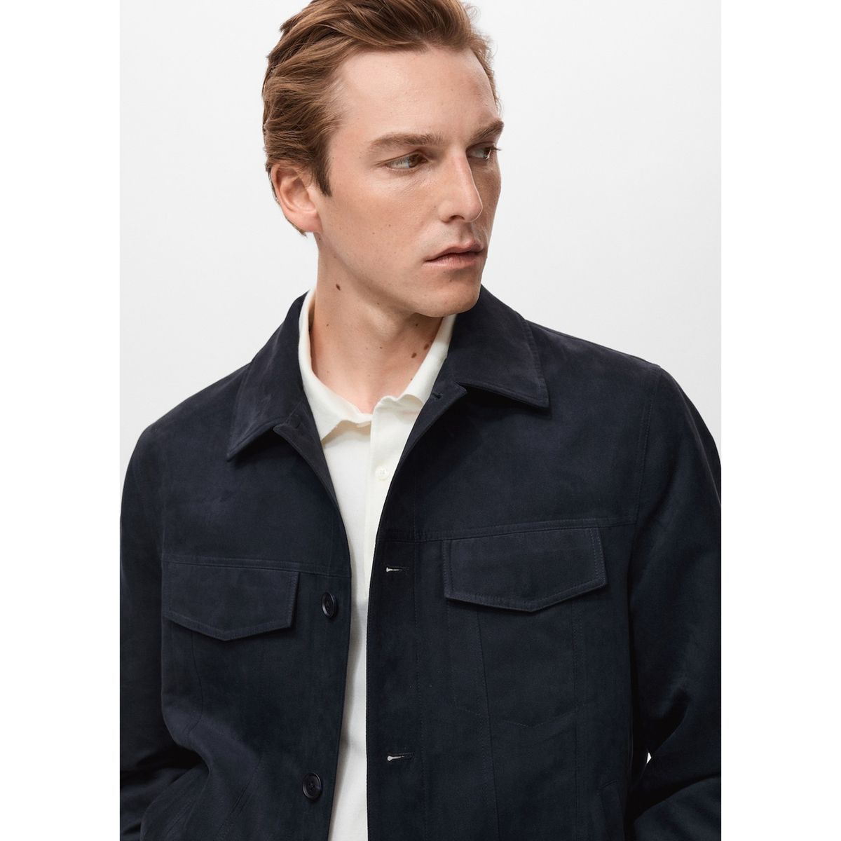 MANGO - Casaca  Efecto Piel Ante