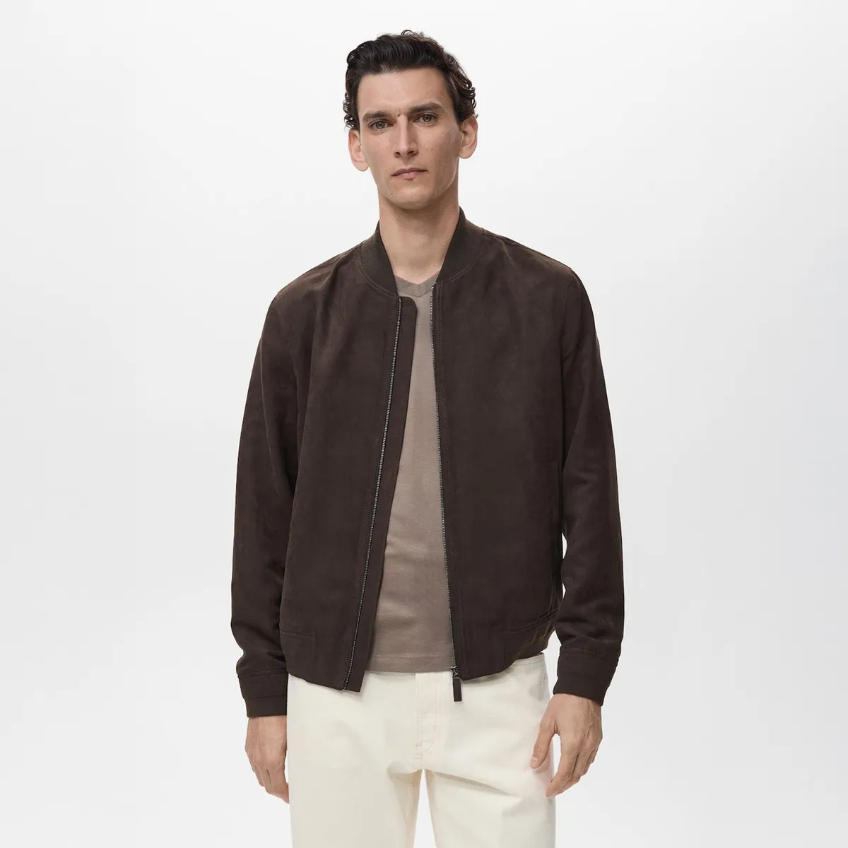 MANGO - Casaca Bomber Regular Hombre Man