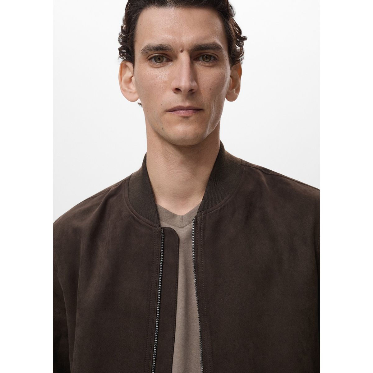 MANGO - Casaca Bomber Regular Hombre Man