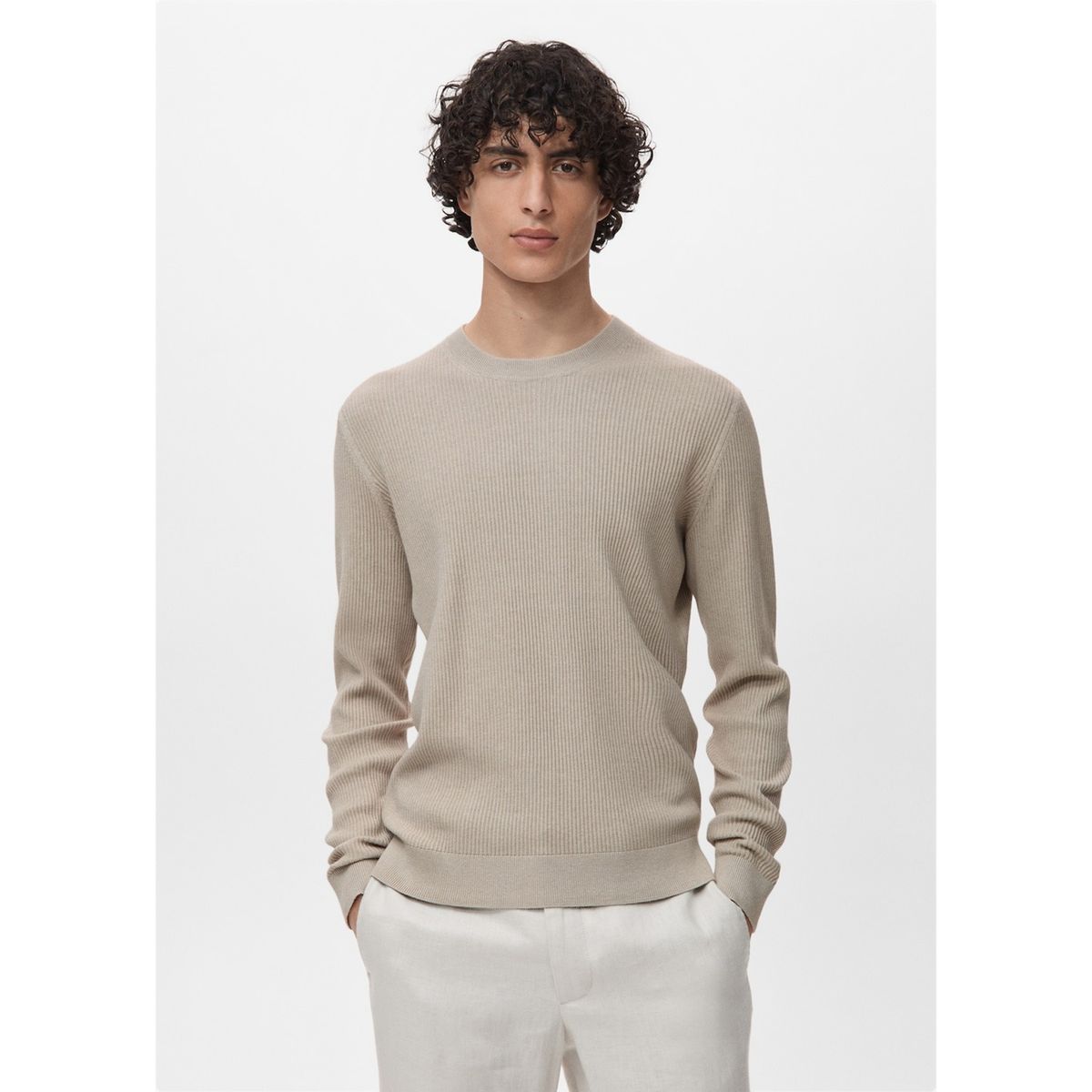 MANGO - Jersey Algodón Punto Fino Canalé