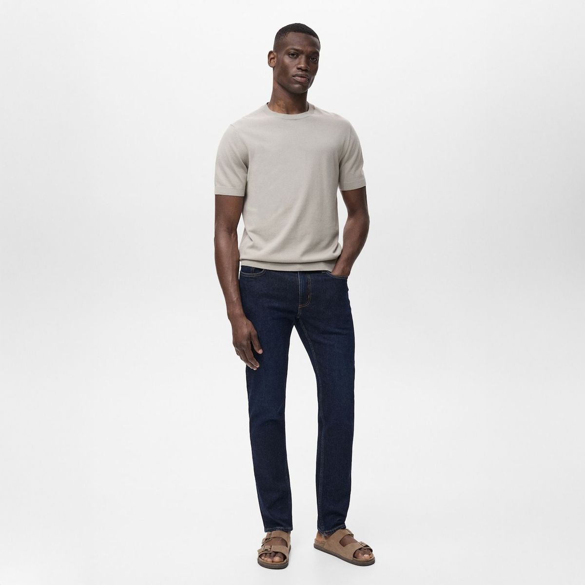 MANGO - Jeans Jan Slim Fit Lavado Oscuro