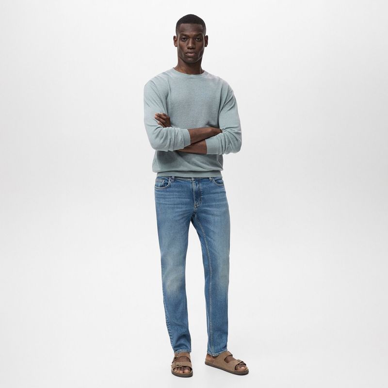 MANGO - Jeans Jan Slim Fit Lavado Medio Desgastado