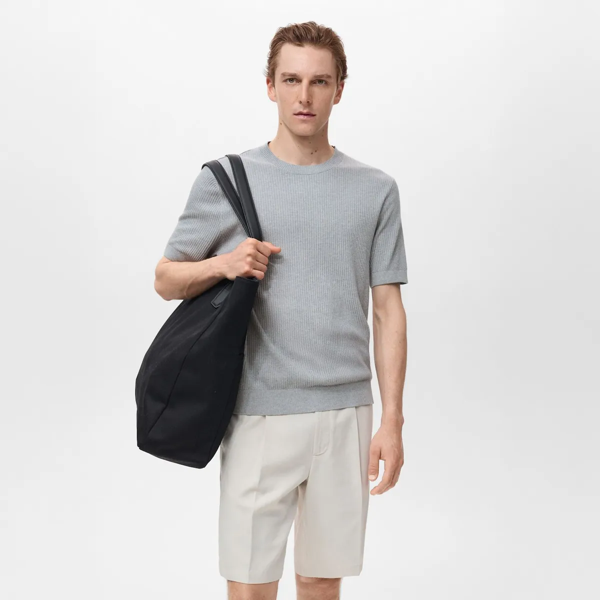 MANGO - Polo Casual Regular Algodón Lino Mango Man