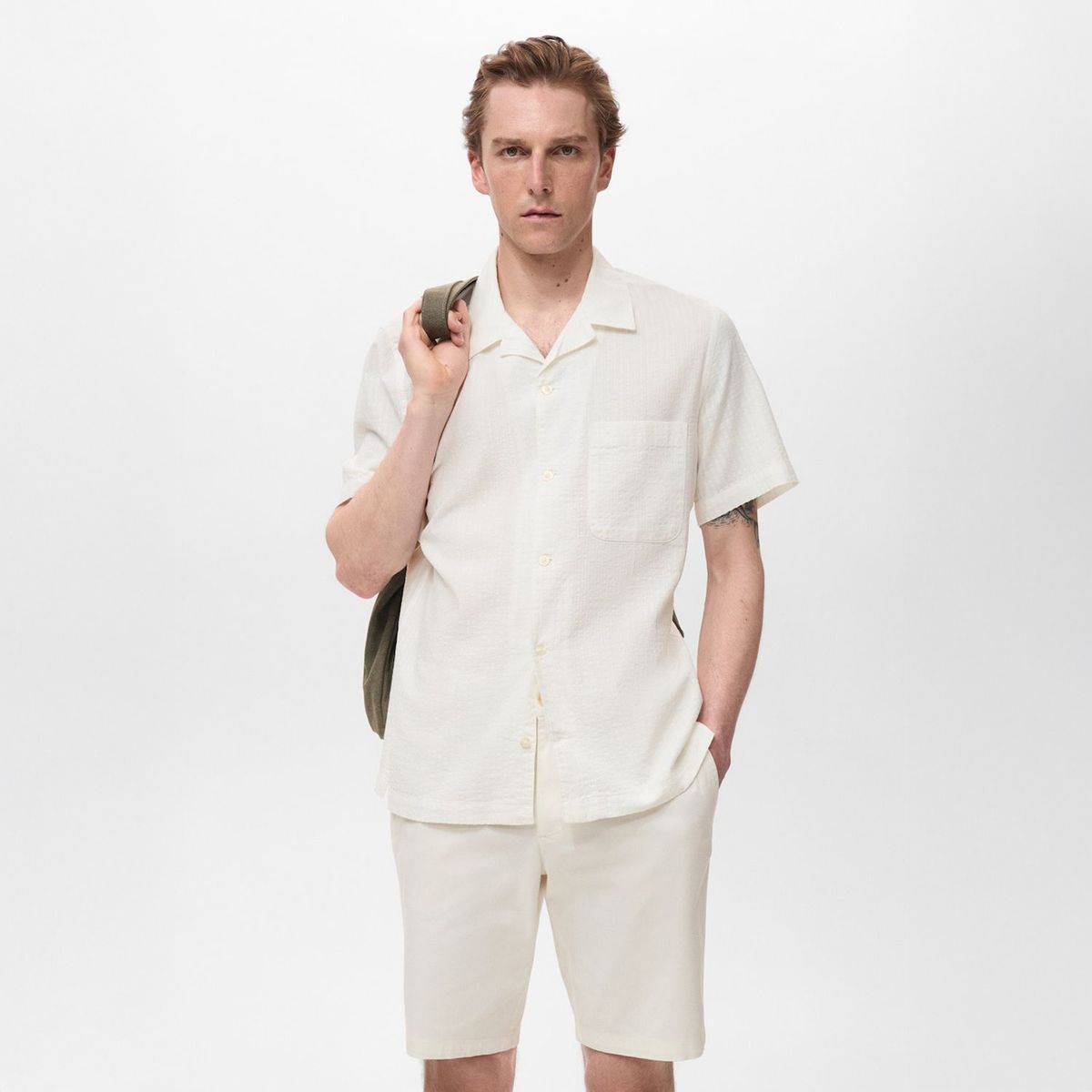 MANGO - Camisa 100% Algodón Muzza Casual Hombre Man