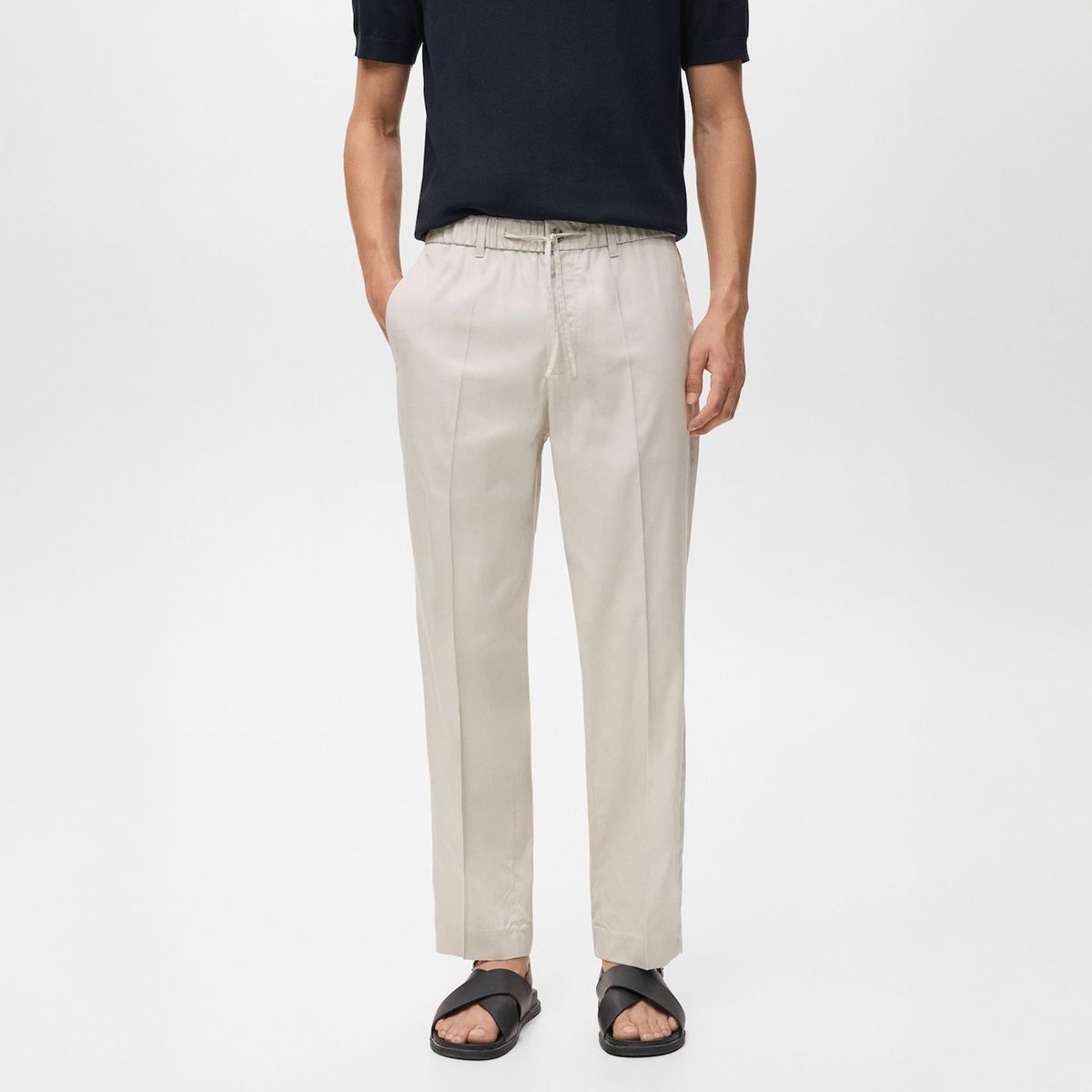 MANGO - Pantalón Jogger Algodon Lyocell