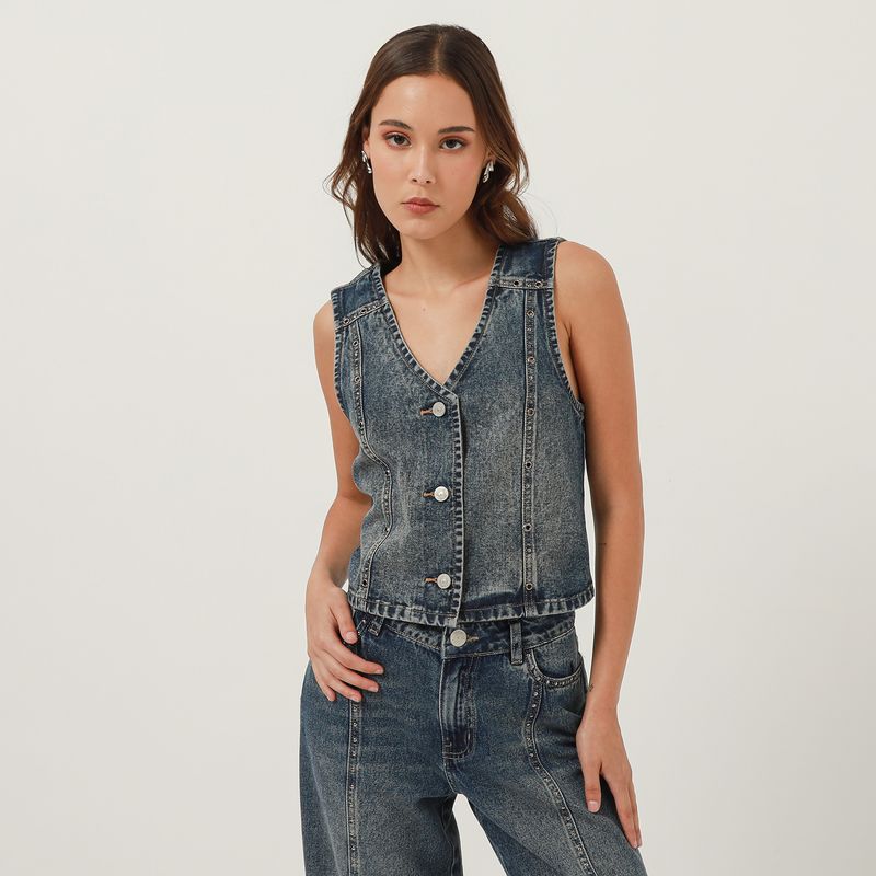 DENIMLAB - Chaleco Denim Mujer Denimlab