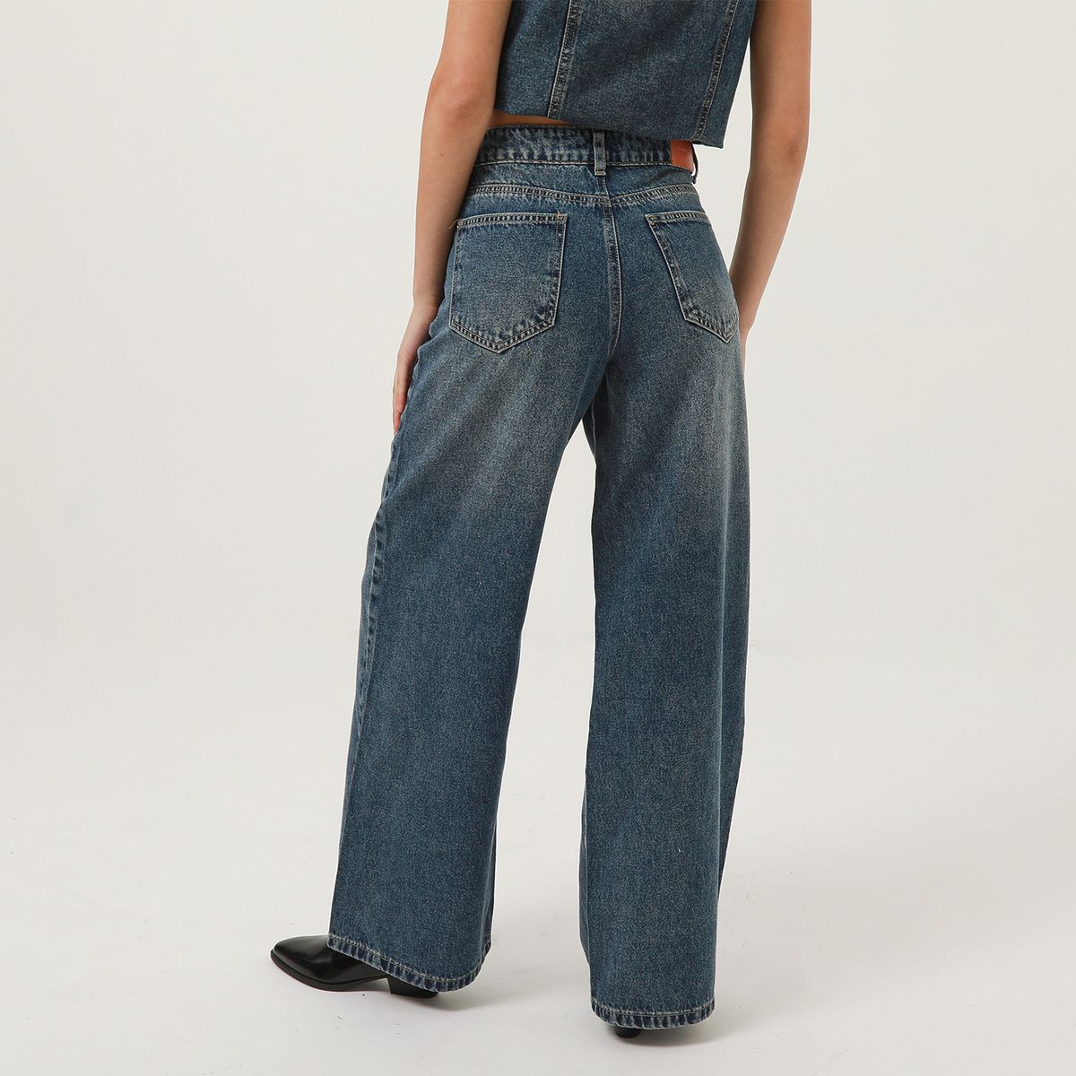 DENIMLAB - Jean Wide Leg Tiro Medio Mujer Denimlab