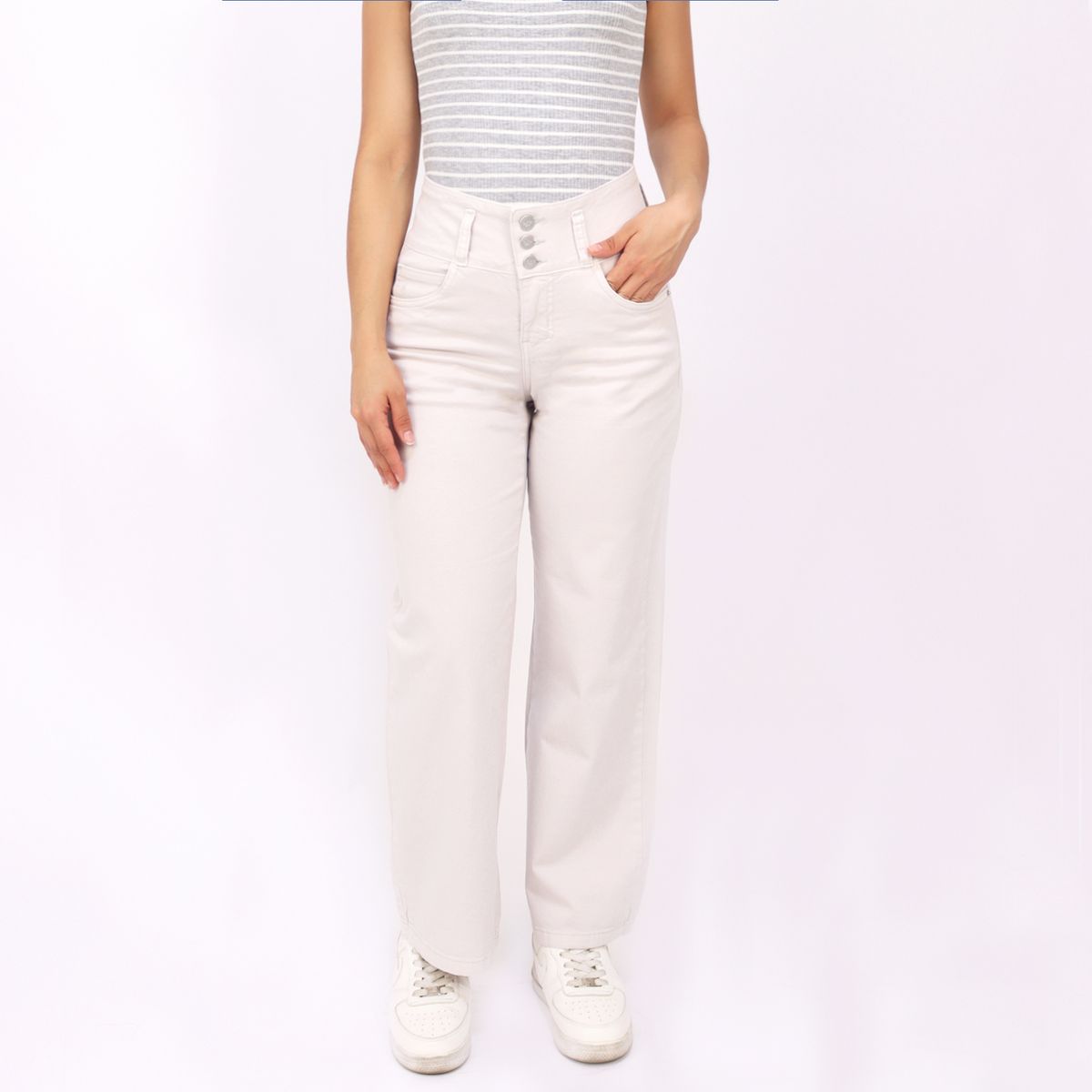KAYRA POBLET - Jean Straight Tiro Alto Mujer Kayra Poblet