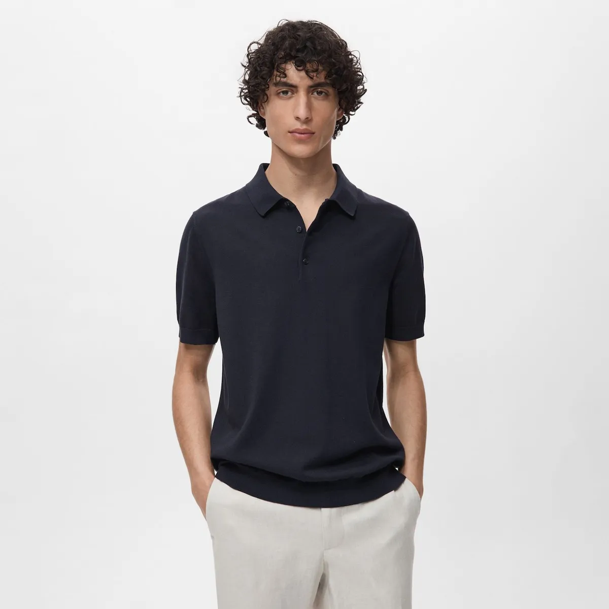 MANGO - Polo Slim Fit Punto Fino 100% Algodón Mango Man