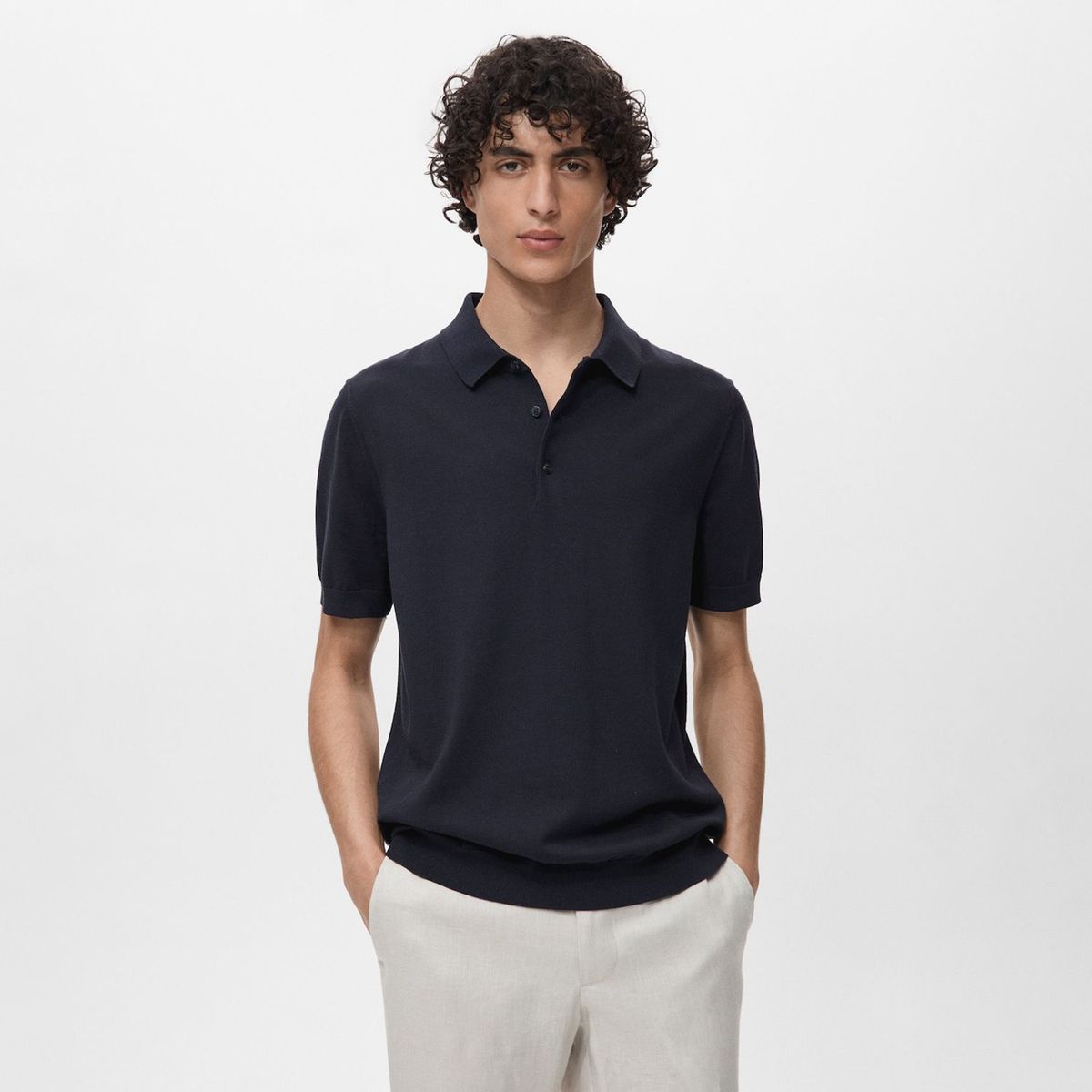 MANGO - Polo Slim Fit Punto Fino 100% Algodón Mango Man