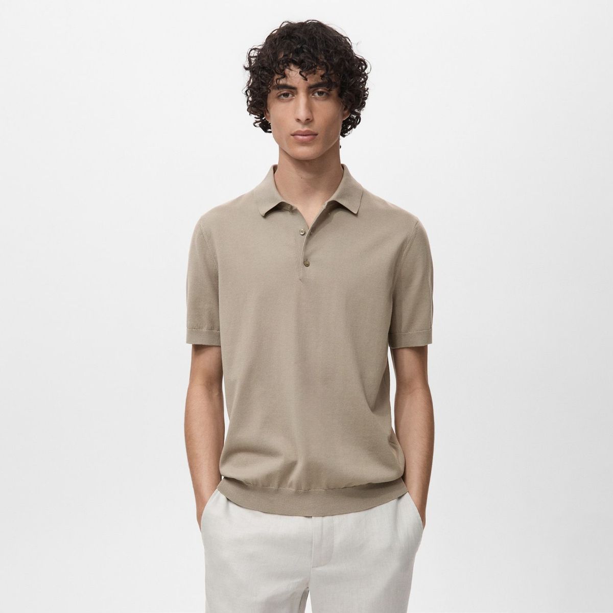 MANGO - Polo Slim Fit Punto Fino 100% Algodón Hombre Man