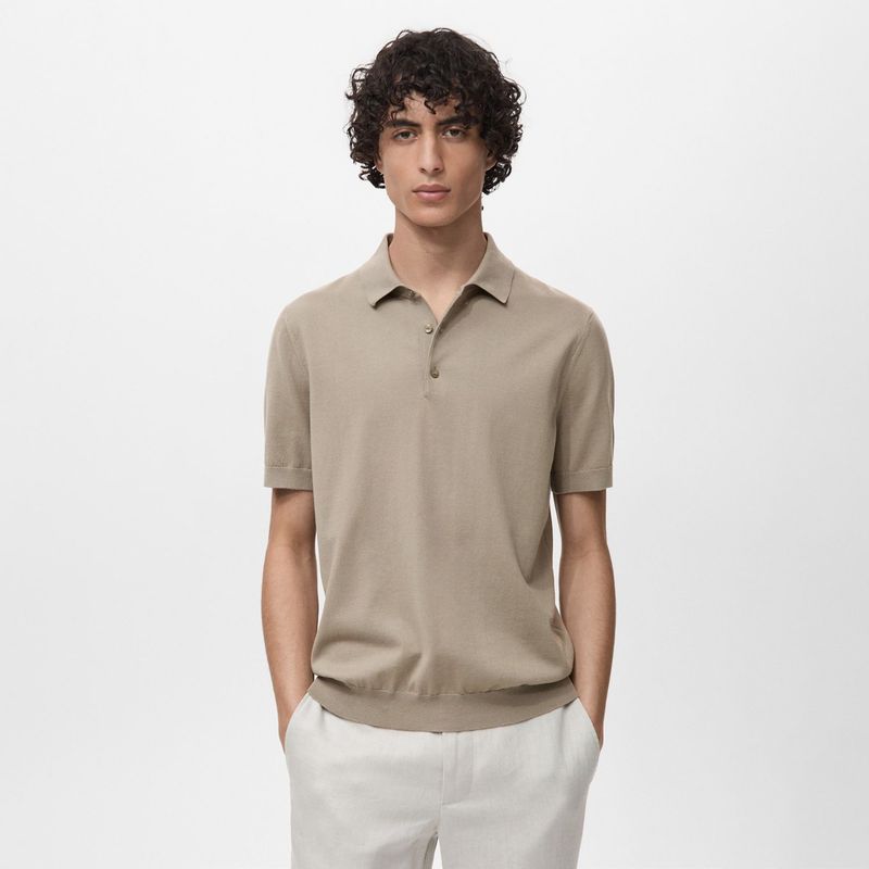 MANGO - Polo Slim Fit Punto Fino 100% Algodón Hombre Man
