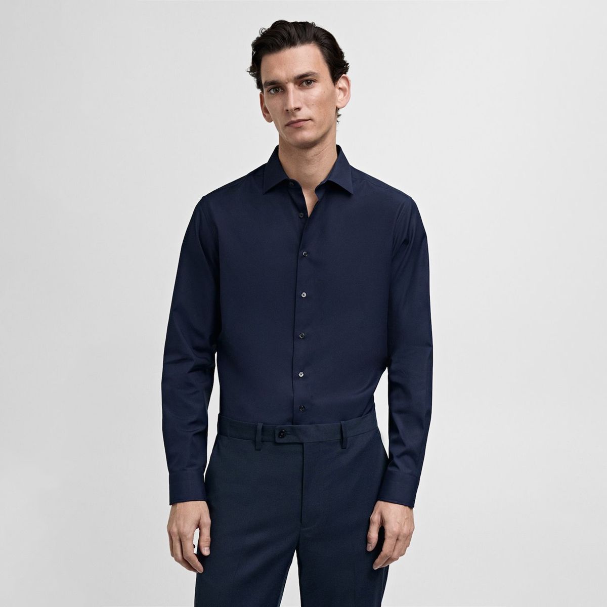 MANGO - Camisa 100% Algodón Slim Fit Mango Man