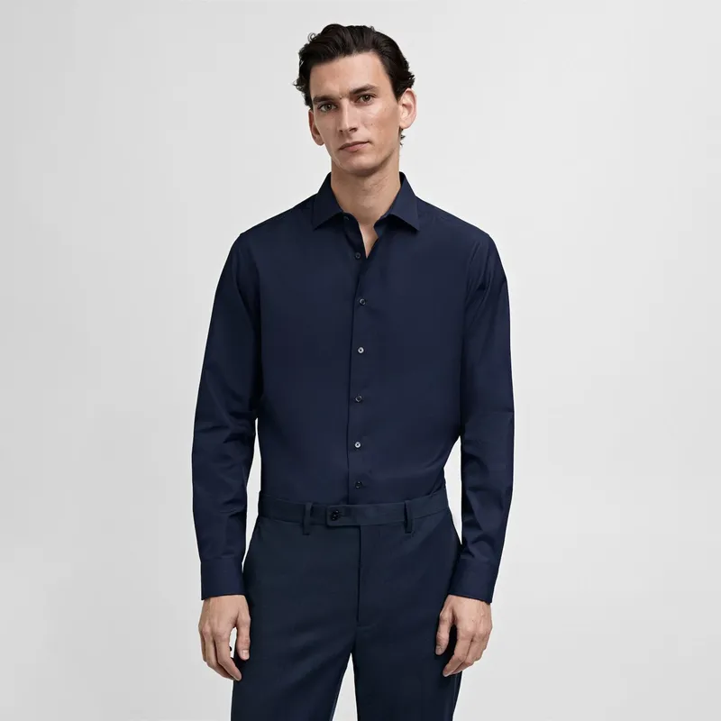 MANGO - Camisa 100% Algodón Slim Fit Hombre Man