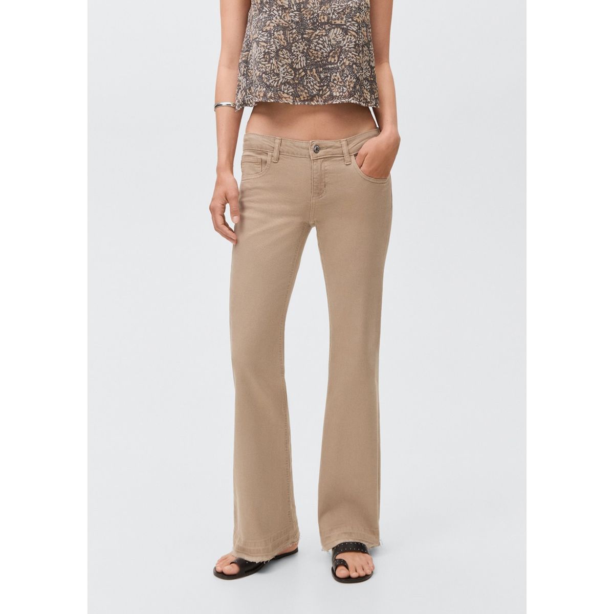 MANGO TEEN - Jean Flare Tiro Bajo Mujer Mango Teen