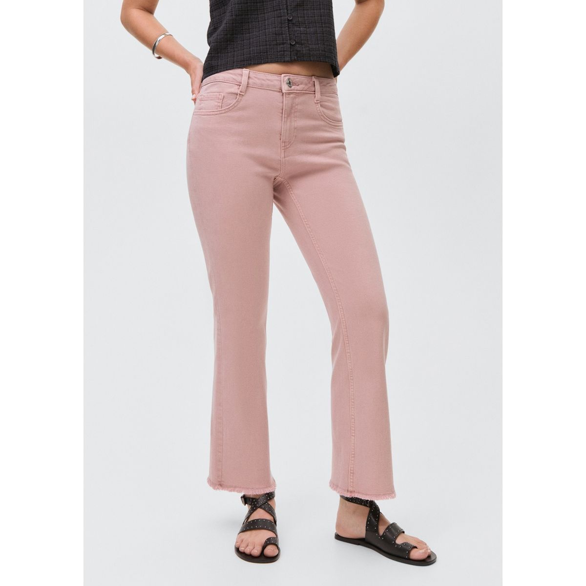 MANGO TEEN - Jean Flare Cropped Mujer Mango Teen