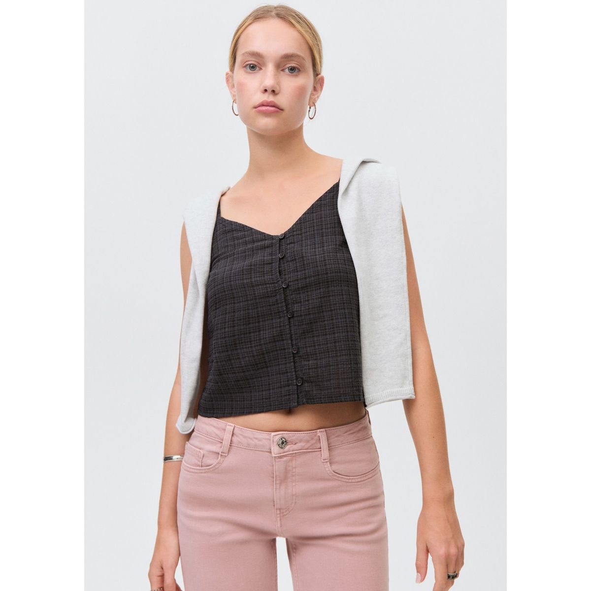 MANGO TEEN - Jean Flare Cropped Mujer Mango Teen