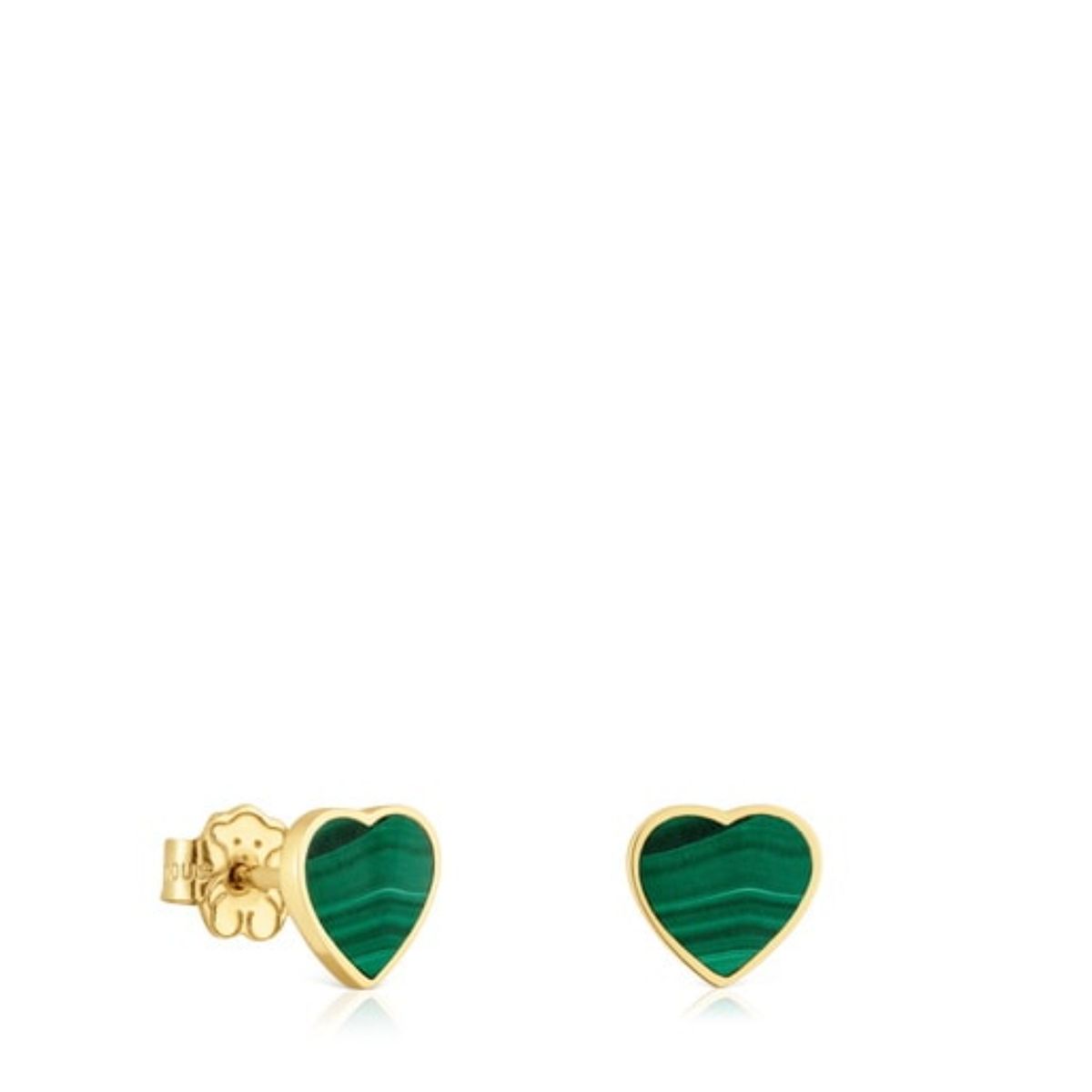 TOUS - Pendientes 14k Corazon Malaquita