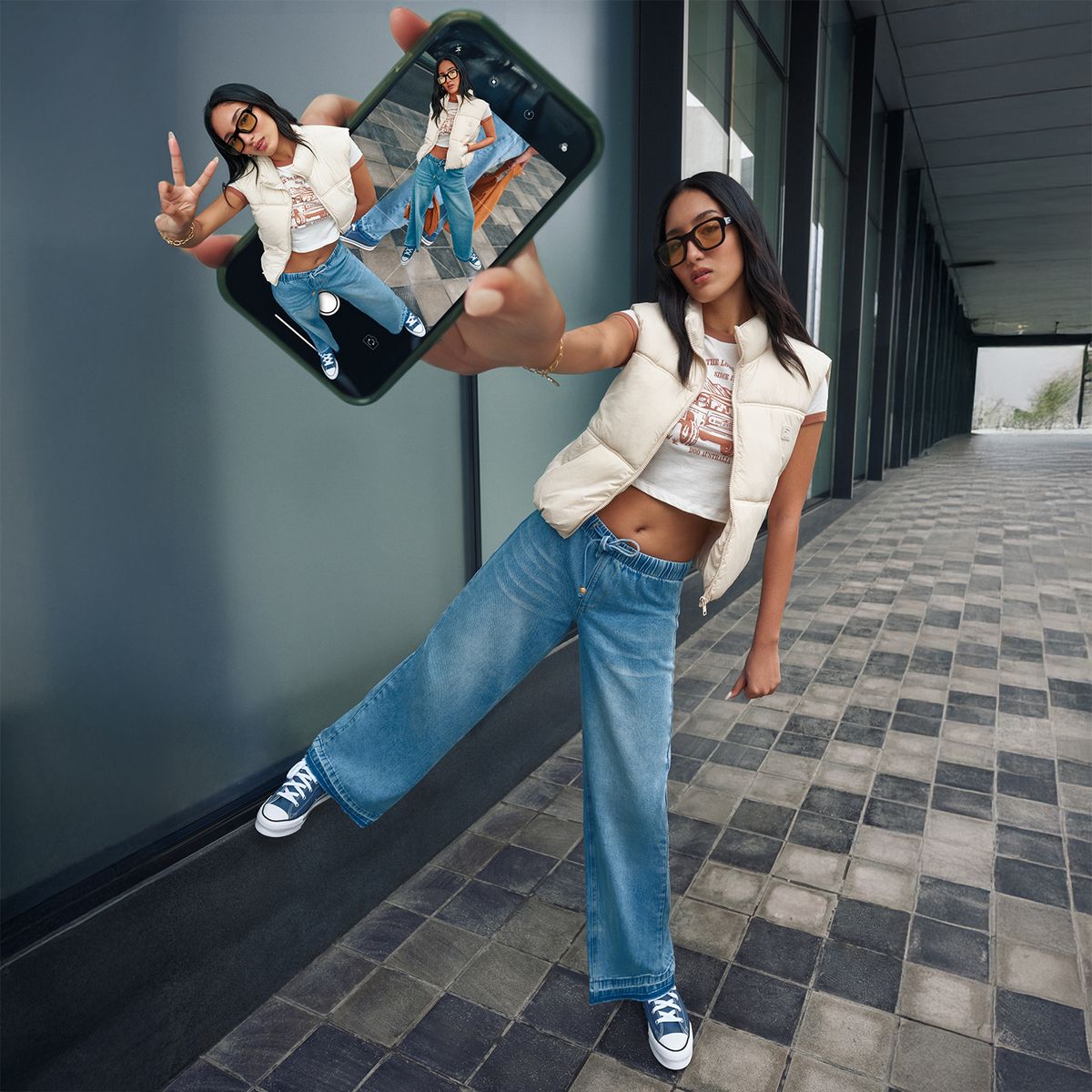 DOO AUSTRALIA - Jean Wide Leg Tiro Alto Mujer Doo Australia