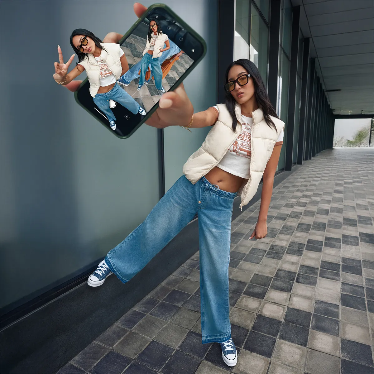 DOO AUSTRALIA - Jean Wide Leg Tiro Alto Mujer Doo Australia